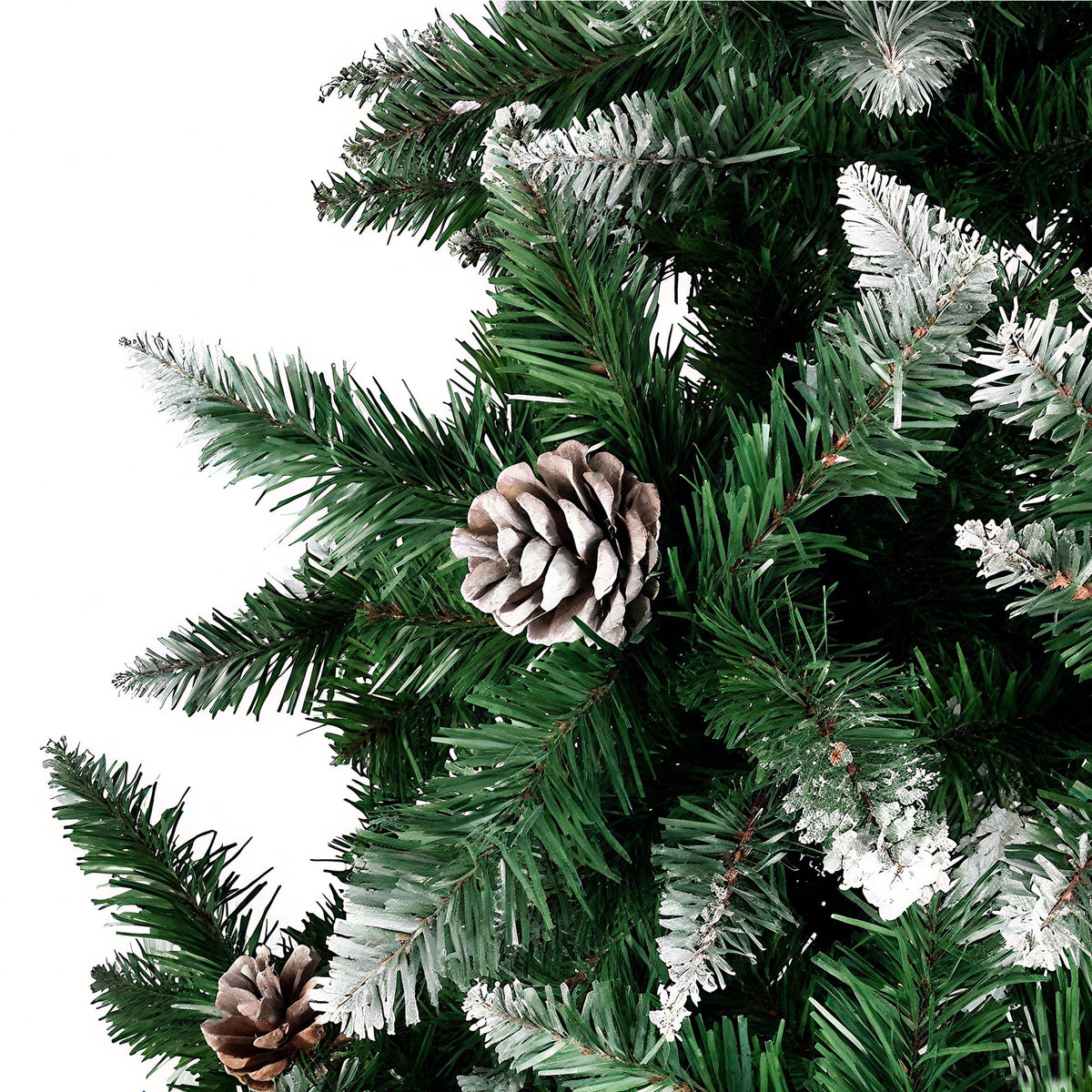 Yexmas 6ft Pre-Lit Christmas Tree with Tree Topper, 8 Modes LED Lights, Artificial Xmas Tree with Large Storage Bag