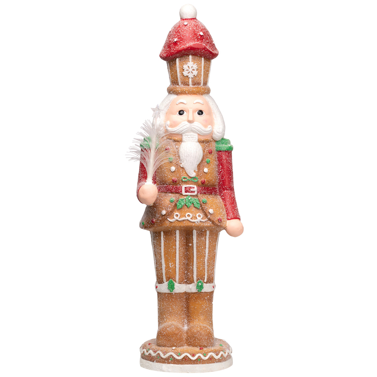 Northlight LED Lighted Gingerbread Christmas Nutcracker - 29" - Brown and Red