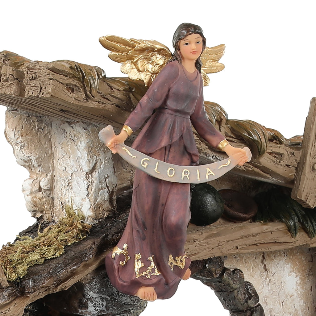 Ultym 20 inch Lighted Christmas Nativity Scene Set of 12 with Rustic Stable
