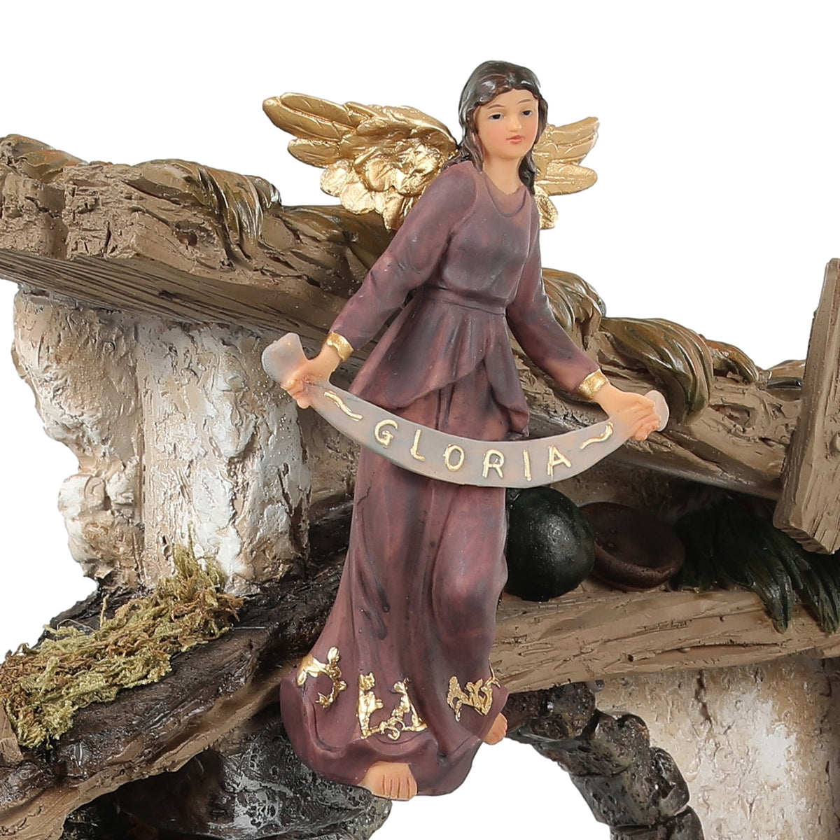 Ultym 20 inch Lighted Christmas Nativity Scene Set of 12 with Rustic Stable