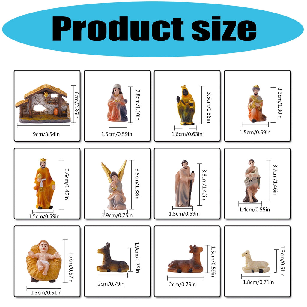 Christmas Nativity Figurines Resin Manger Holy Family Nativity Scenes Statue for Xmases Indoor Home Table Decorations