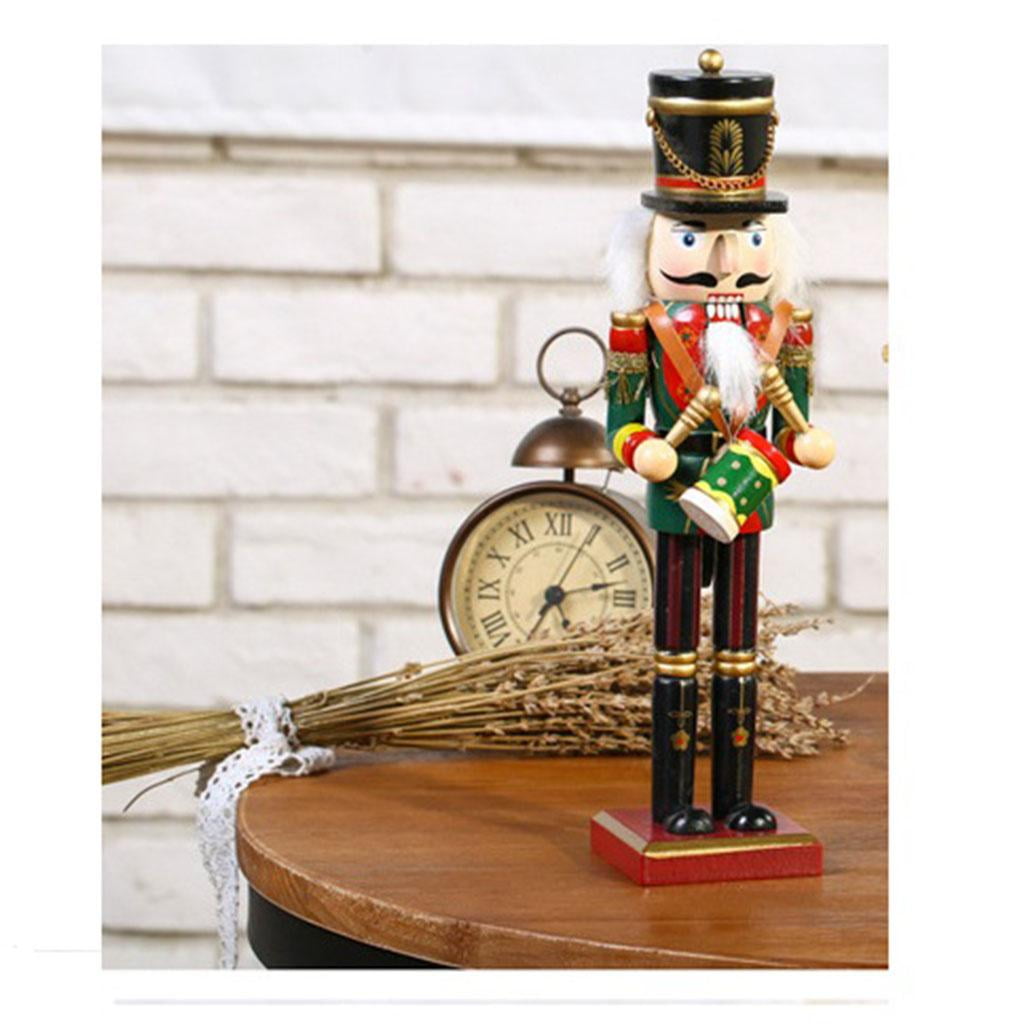 4 Piece Festive Traditional Wooden 12 Inch Multi-Coloured Soldier Swordsman Nutcracker Christmas Shelves Living Room Bedroom Home Decoration
