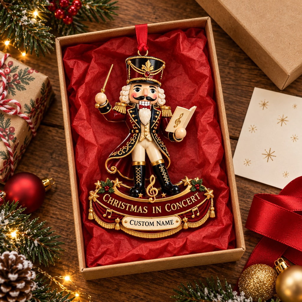 Personalized Christmas Ornament Nutcracker Conductor Music Gift