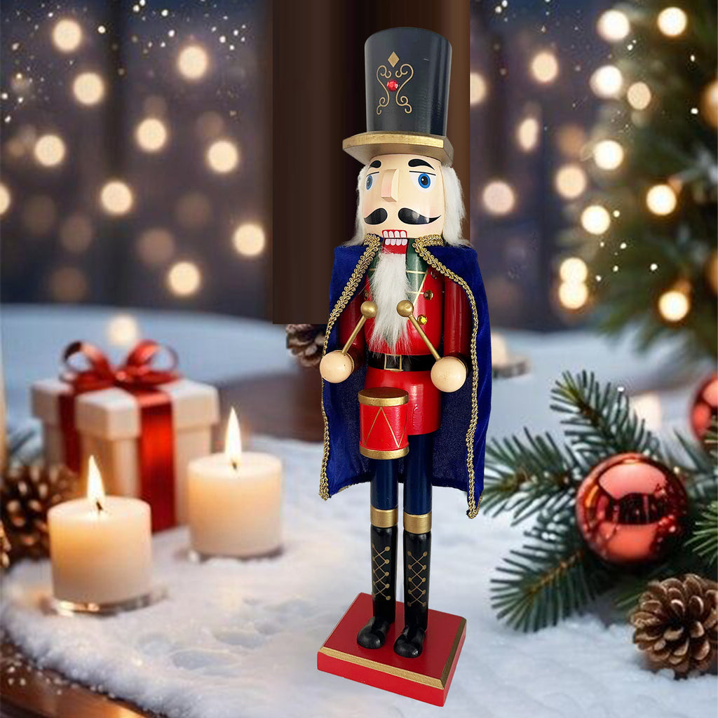 24Inch Wooden Soldier Nutcracker Christmas Decor - Festive Christmas Nutcracker Gift, Winter Indoor Decoration for Table, Desktop & Fireplace