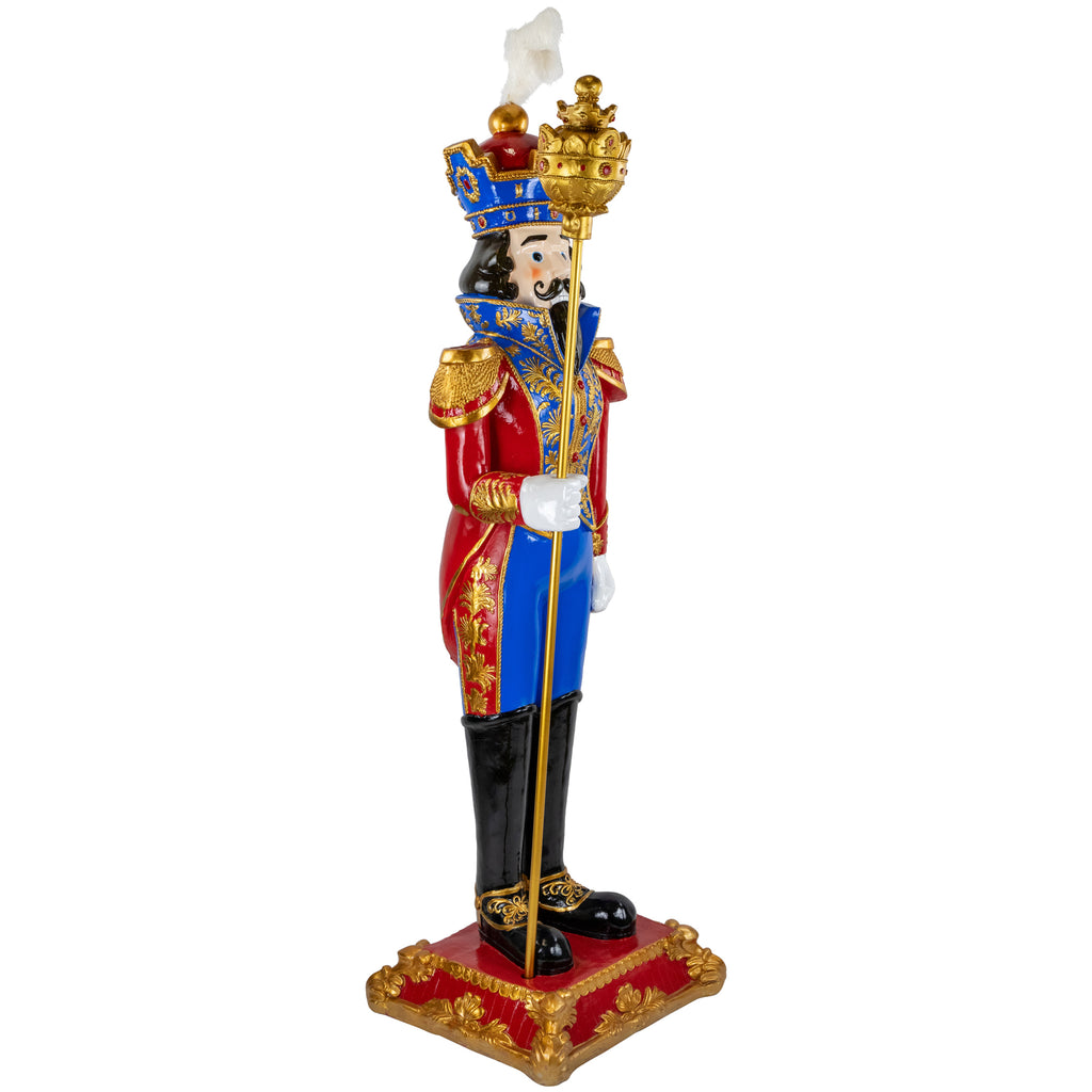 Northlight Regal Commercial Christmas Nutcracker Soldier with Scepter - 6.5' - Red and Blue