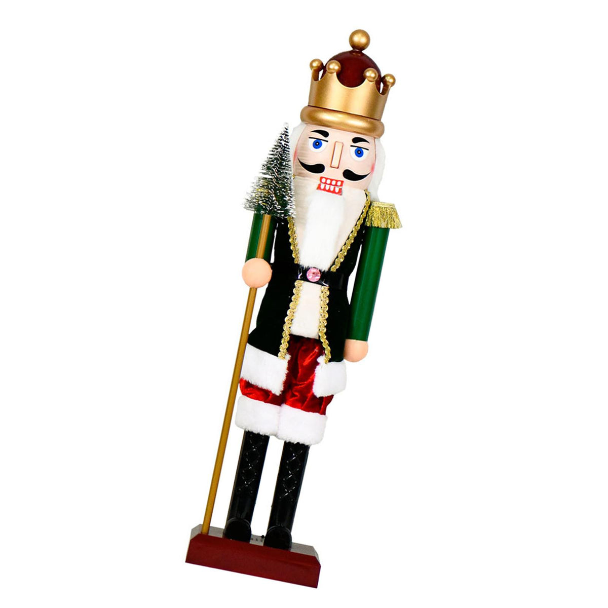 Home Nutcracker Figure Christmas Decoration with Light Music Plastic Craft for Shelves Tables Bedroom Holiday Decor