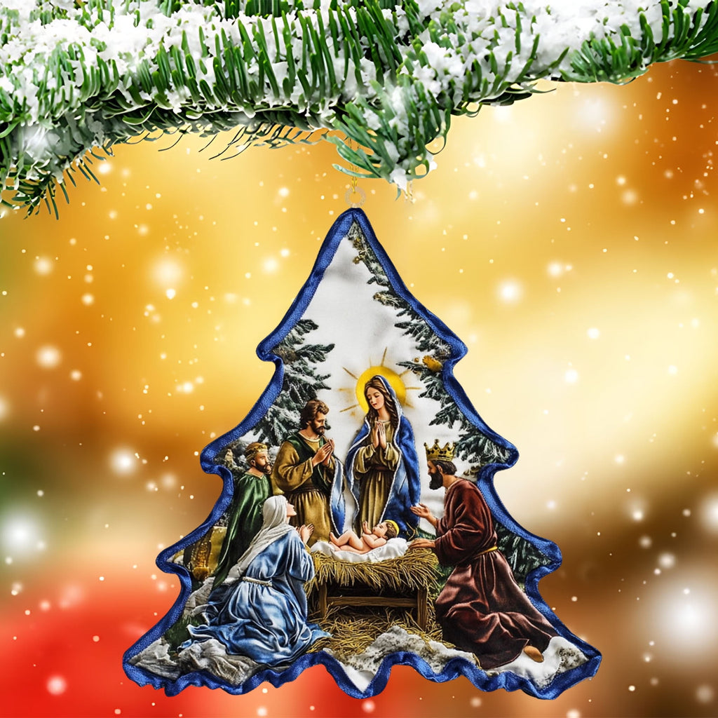 Xuniizn Nativity Ornaments, Christmas Nativity Scene Ornaments Acrylic Christmas Tree Decorations for Xmas Tree, Home, Office, Hanging Ornament, Religious Gifts, Party Decor, Christmas Decorations