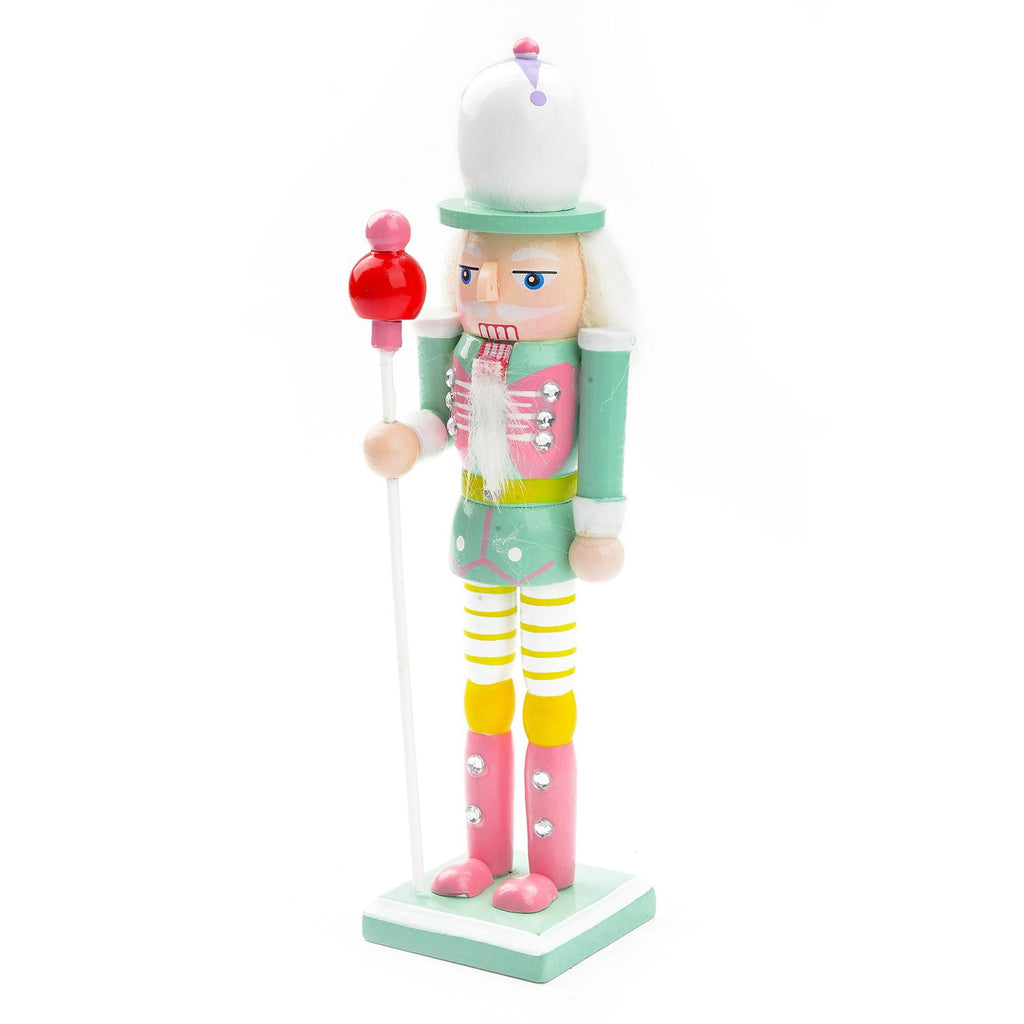4 Pieces Christmas Nutcracker Ornaments Wooden Nutcracker Doll Decorative Statues Puppet for Shelves Home Decor Festival Xmas Gifts Holiday M
