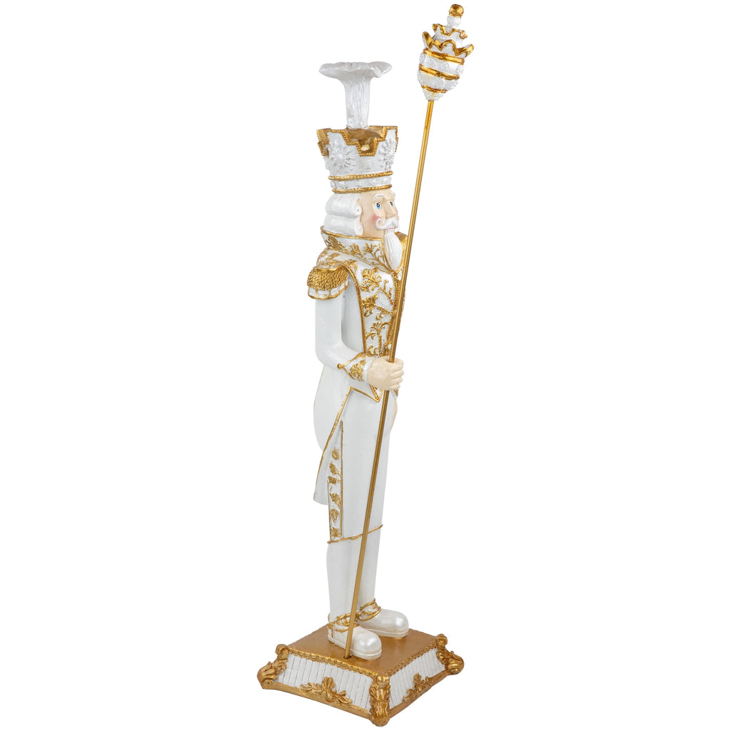 Northlight Christmas Nutcracker Soldier with Scepter - 25.75" - White and Gold