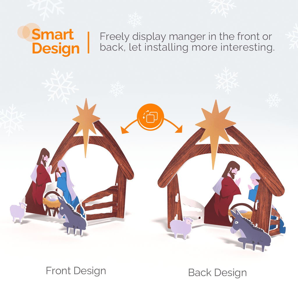 UBesGoo Weatherproof Lawn Nativity Scene Yard Display Outdoor Nativity Sets for Christmas