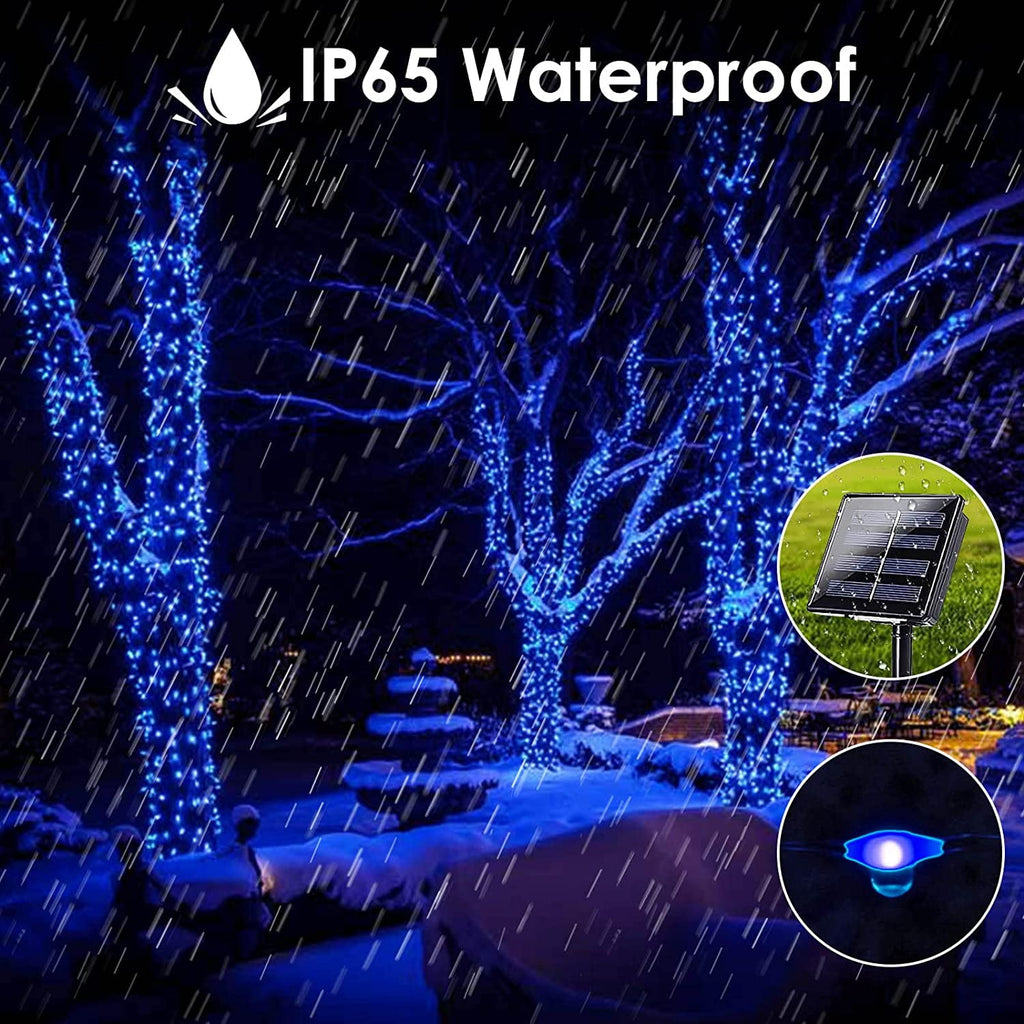 4 Pack Christmas Solar String Lights Outdoor, Total 184FT 520LED, Juhefa IP65 Waterproof Twinkle Fairy Lights for Xmas Tree, Party, Wedding, Yard, Fence Decor (Warm White)