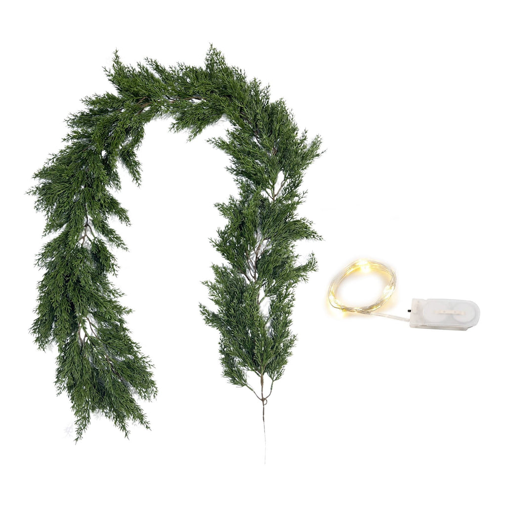 RBCKVXZ 5 FT Christmas Garland Thick and Realistic Artificial Cedar Garland Green Faux Needles Garland for Christmas Winter Home Mantel Fireplace Holiday Party Decorations