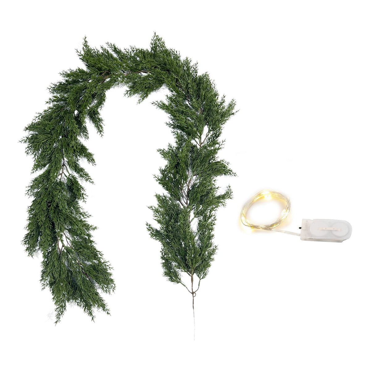RBCKVXZ 5 FT Christmas Garland Thick and Realistic Artificial Cedar Garland Green Faux Needles Garland for Christmas Winter Home Mantel Fireplace Holiday Party Decorations