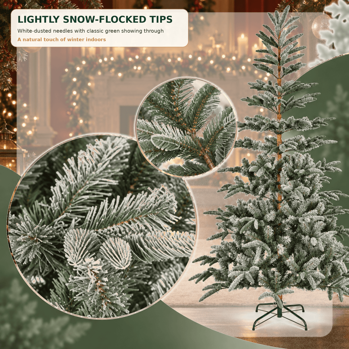 Fenbeli 7ft Unlit Aspen Fir Artificial Christmas Tree, Green