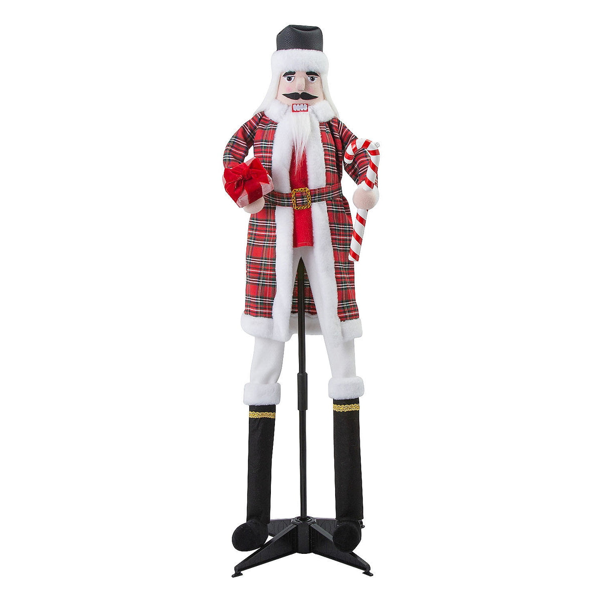 16" x 46" Christmas Animated Standing Nutcracker Decoration with Candy Cane