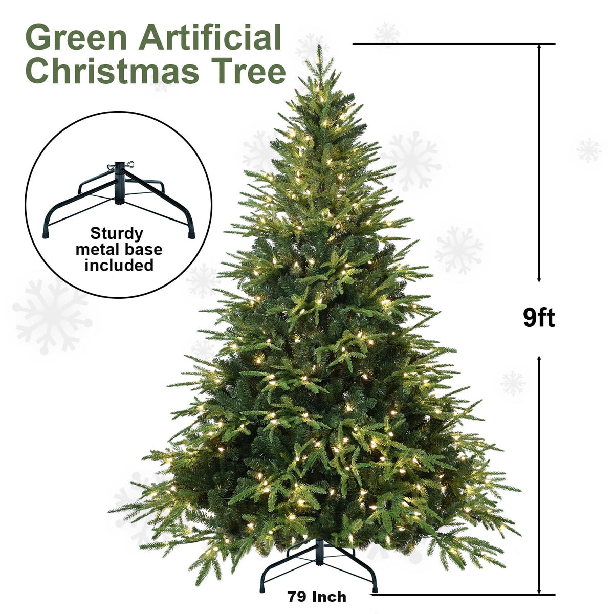 Makeatree 4ft Prelit Artificial Christmas Tree Realistic Fir Xmas Tree with 907 PE PVC Tips & 150 Lights Green & Foldable Base