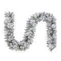 Snow-Flocked Winter Frost Unlit Artificial Christmas Garland, Green and White, 9', by Holiday Time