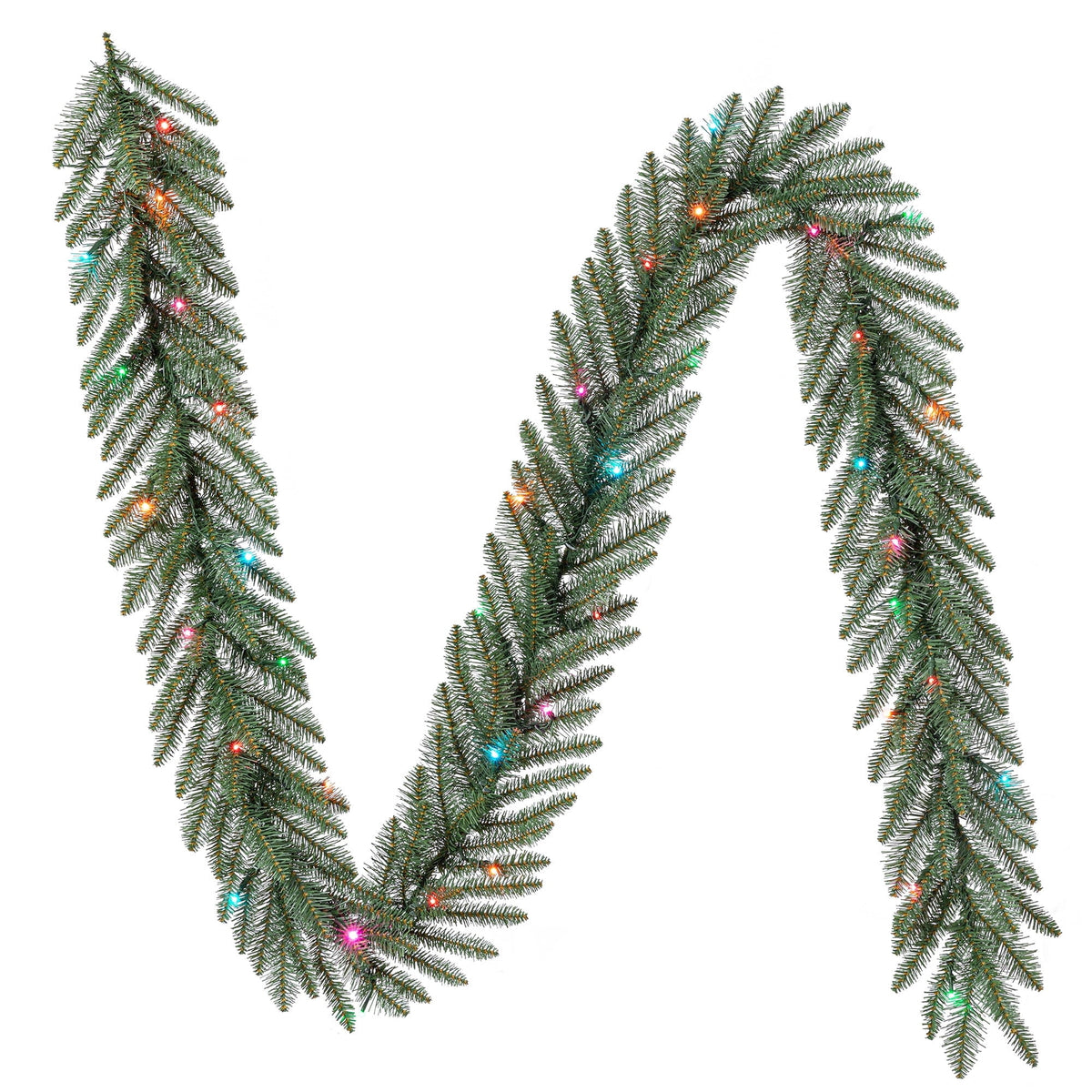 Milford LumaDazzle Pre-Lit Color-Changing Twinkle LED Artificial Christmas Garland, Green, 9', by Holiday Time