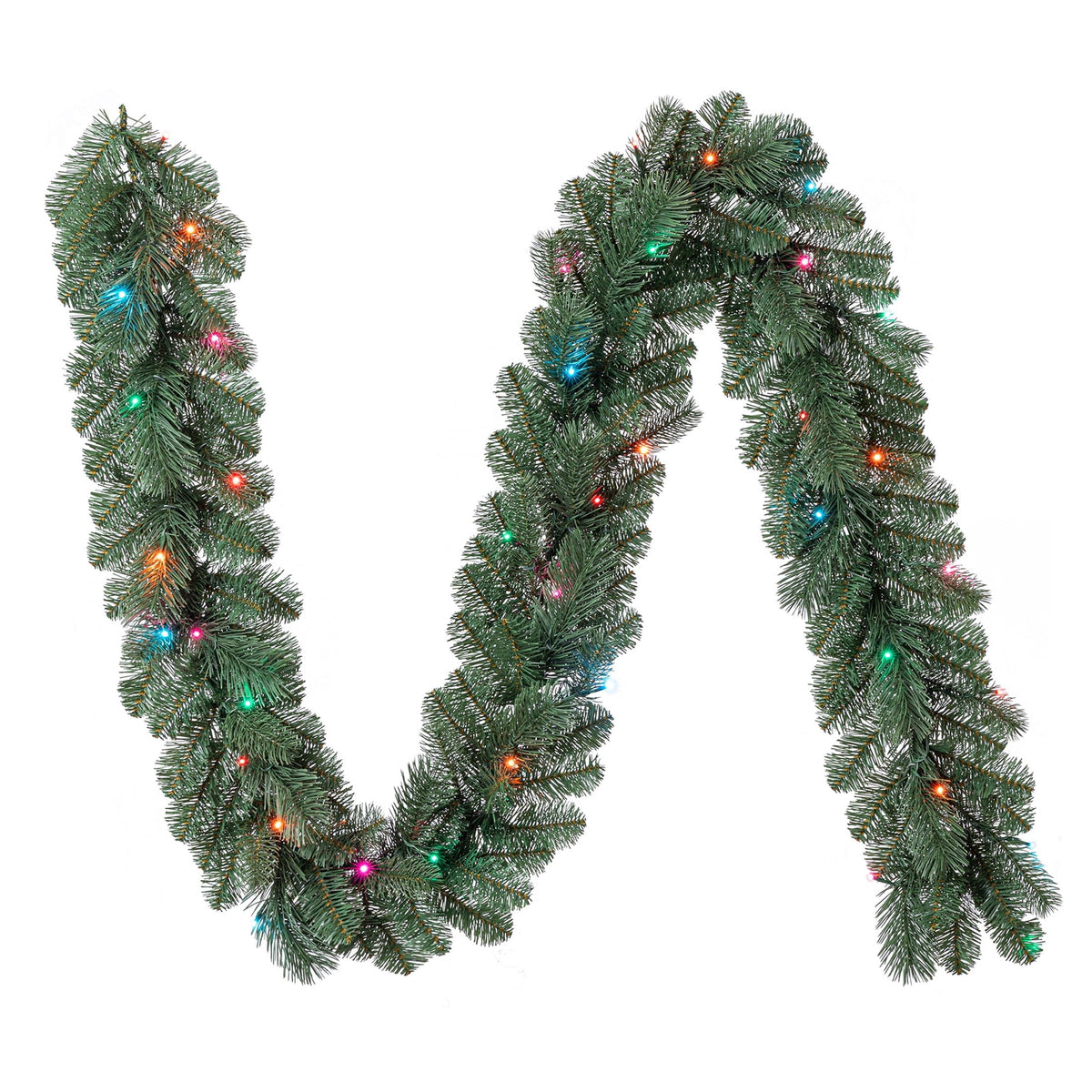 Valencia LumaDazzle Pre-Lit Color-Changing Twinkle LED Artificial Christmas Garland, Green, 9', by Holiday Time