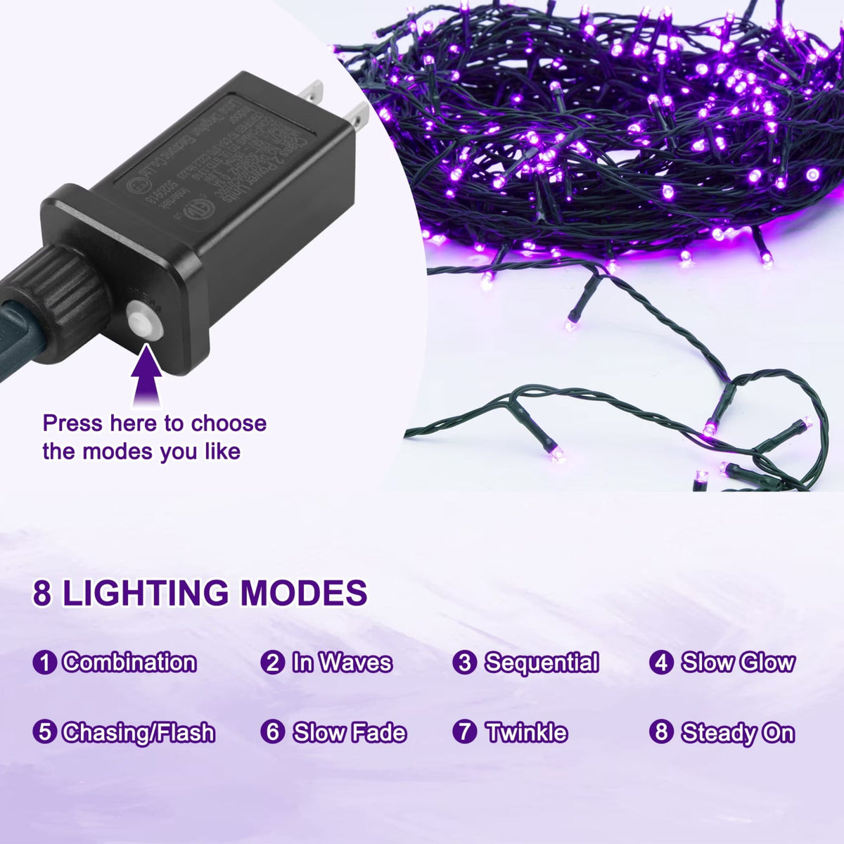 Scidweet Christmas String Lights, 105 FT 300 LED Twinkle Fairy Lights for Indoor Outdoor Christmas Tree Home Xmas Decorations, Multicolor