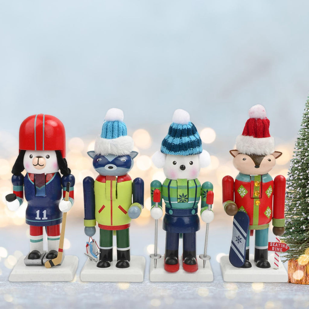 4x Wooden Christmas Nutcracker Kids Toys Festivals Props Christmas Decoration