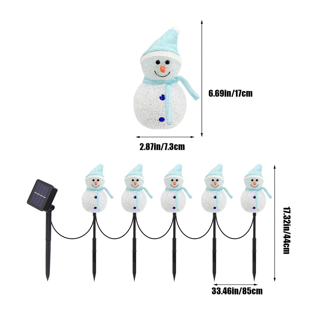 5pcs 17.3in Outdoor Christmas Lights, CXALSSY C9 LED Solar Christmas Lights near Me, Solar Outdoor Christmas Lights for House, IP65 Waterproof XMAS Snowman Decorations