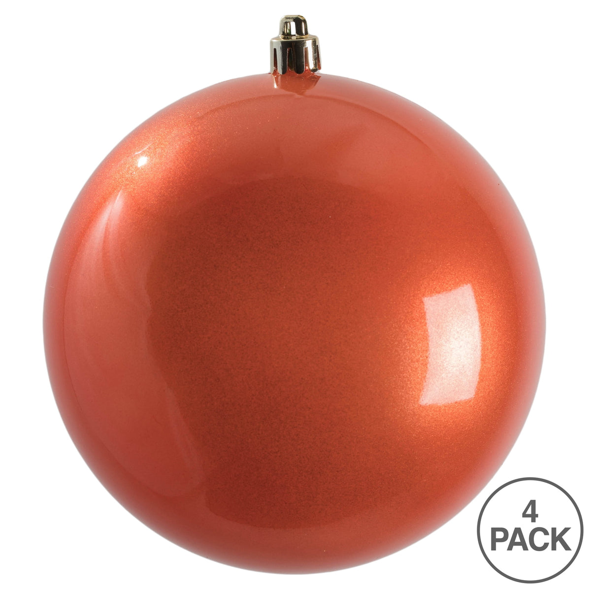Vickerman 4.75" Coral Candy Ball Ornament, 4 per Bag