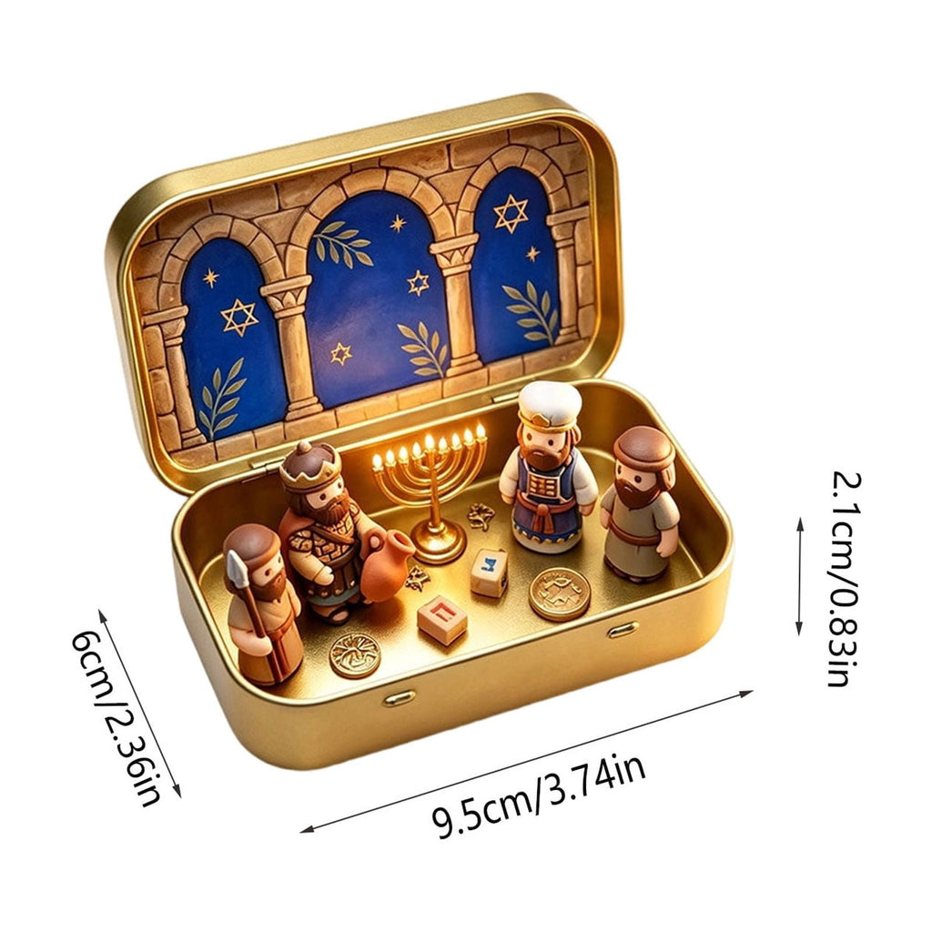 Mini Christmas Nativity Scene Set in a Tin Box Pocket Size Religious Catholic Jesus Holiday Desktop Ornament Decor Keepsake Stocking Stuffer Gifts