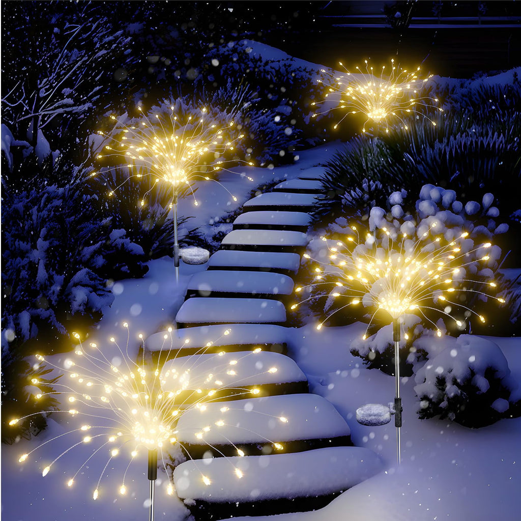 Garden Decor Solar Lights Outdoor,4Pack 120LED Waterproof Colorful Solar Garden Lights Outdoor Decoration,Yard, Patio, Porch,Flower Pot,Pathway,Christmas