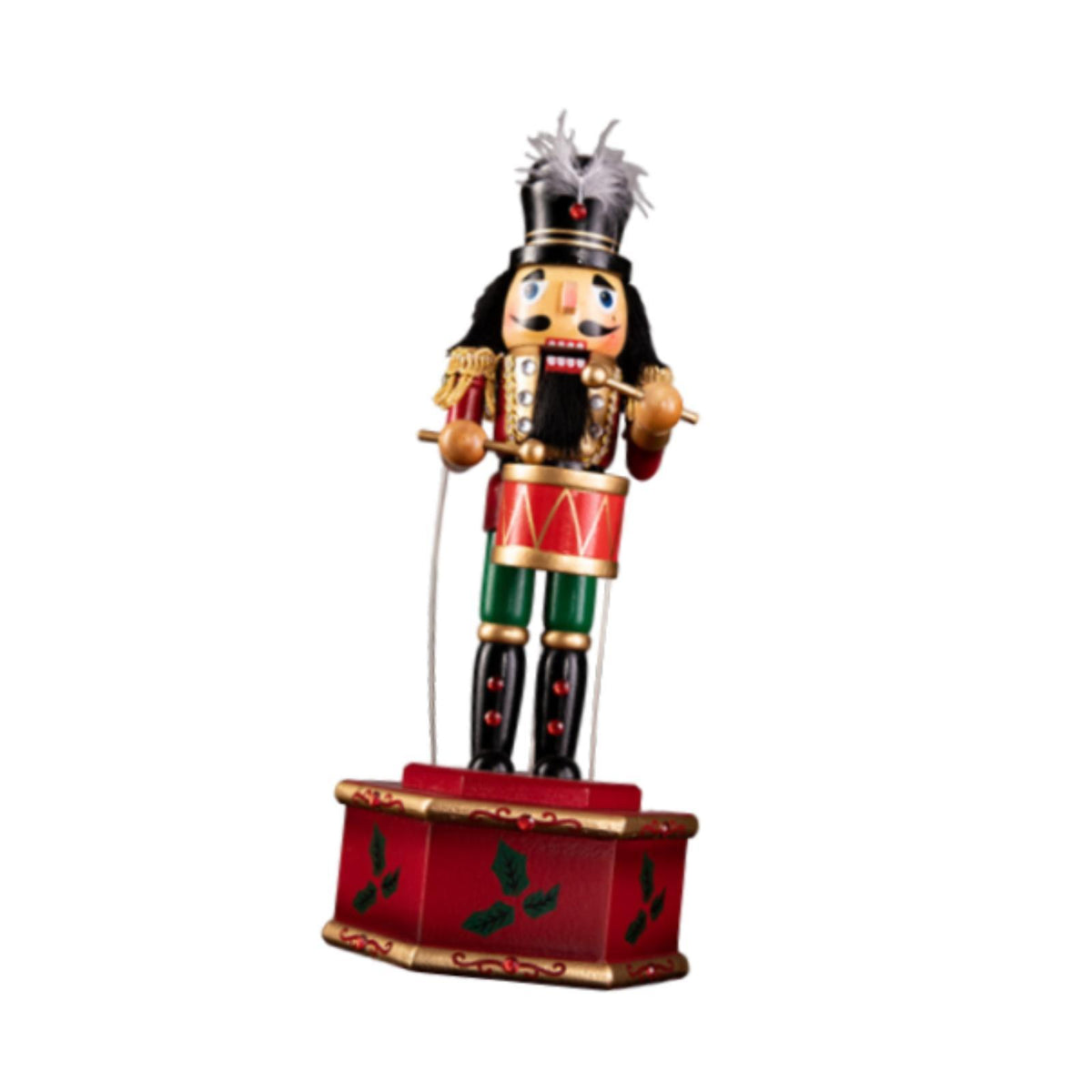 FVDPWYE Christmas Nutcracker Figurine Wooden Nutcracker Doll Music Box Tabletop Ornament