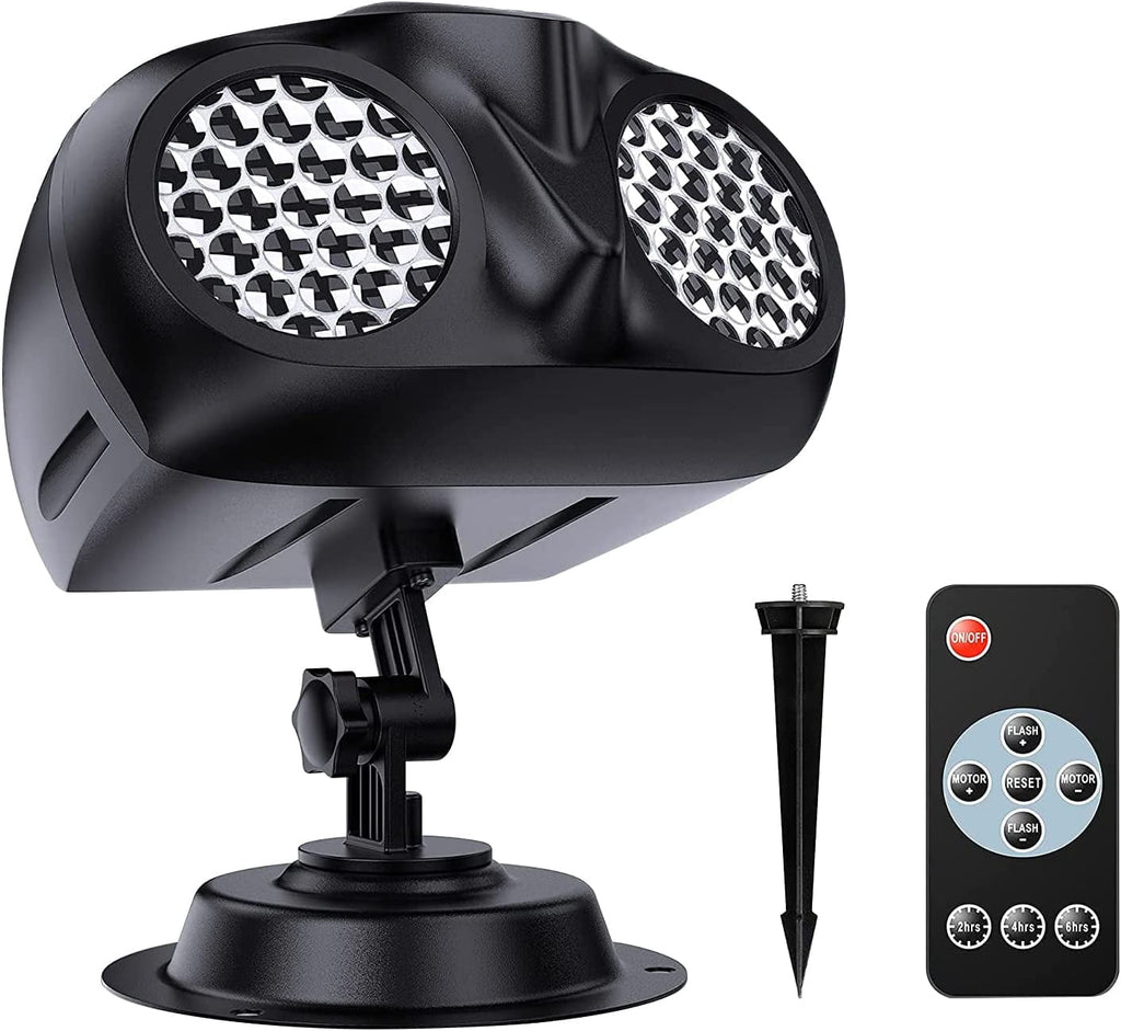 Morttic Christmas Snowflake Projector Lights, Waterproof LED Snowfall Spotlight Projector with Remote Control, Upgrade Rotating LED Snowfall Projection Lamp for Halloween Xmas Party Holiday Garden