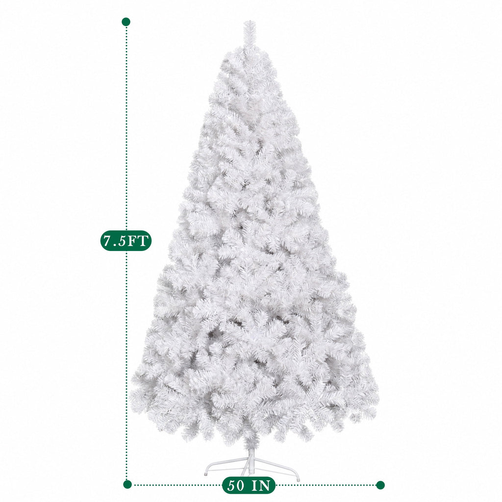 Yexmas Pre-Lit Artificial Christmas Tree,6ft White Christmas Tree with 300 Warm White & Multicolor Lights,Xmas Tree for Home, Holiday Party Decorations