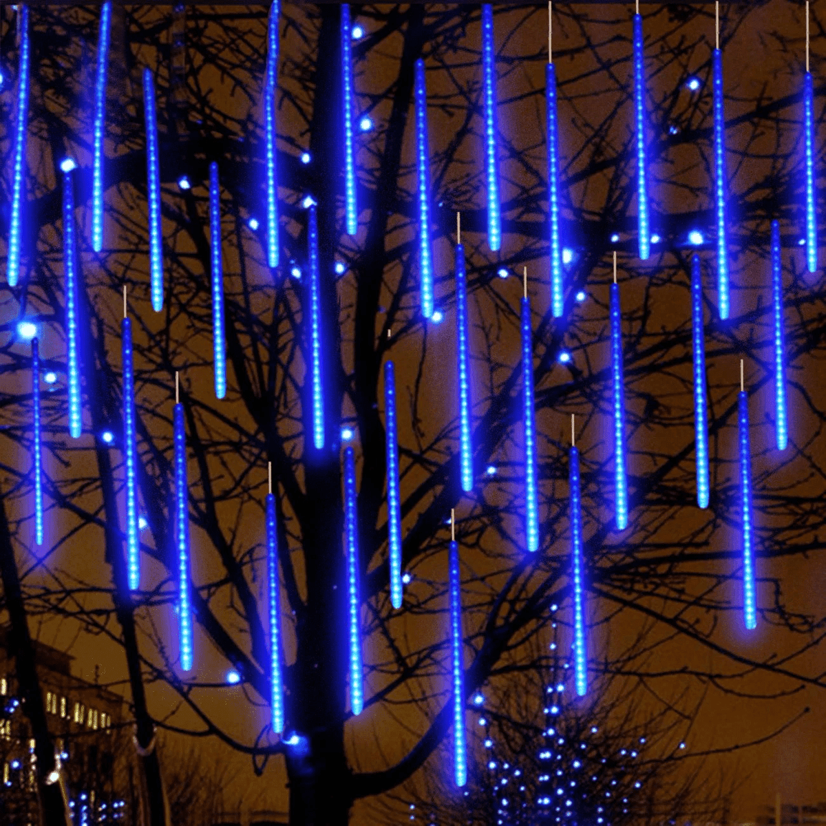 Upgraded Meteor Shower Rain Lights - 19.68 Inch, 10 Tubes, 540 LED Falling Rain Drop Christmas Light, Waterproof Cascading Lights for Holiday Party Wedding Christmas Tree Decoration (White)