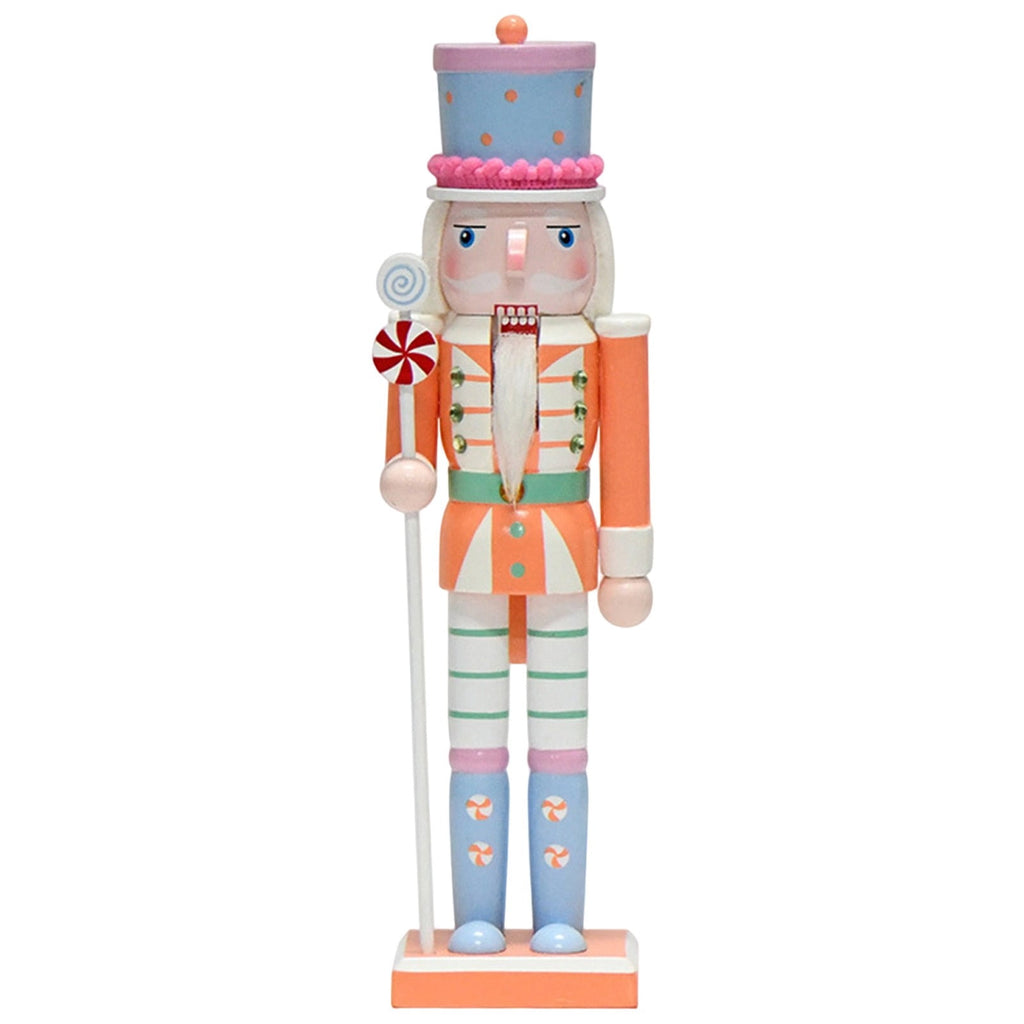 Wooden Nutcracker Soldier Figurine 4-Piece Set, Christmas Tabletop Decor for Mantel Shelf Window Holiday Home Decoration 14.96"