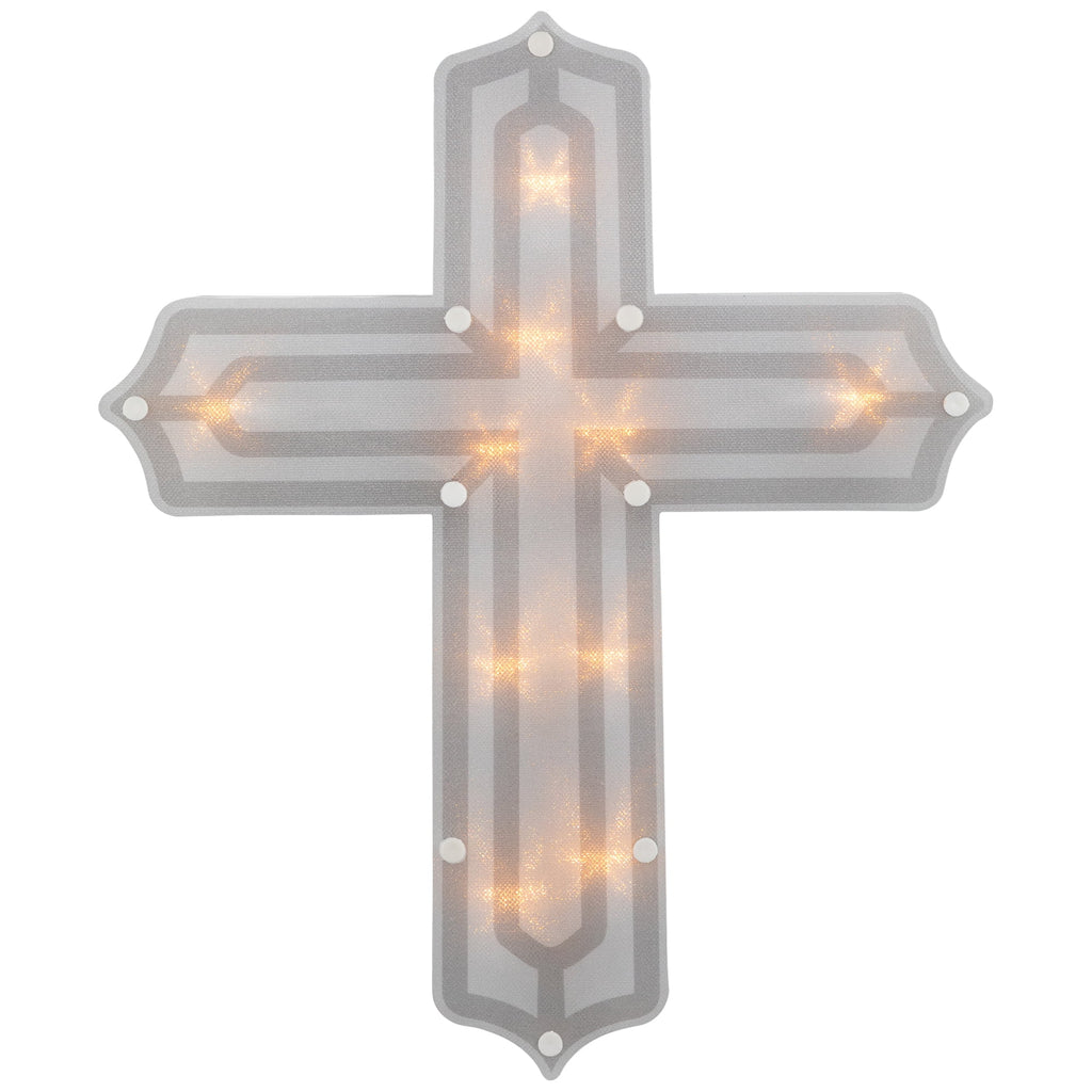 Northlight Lighted Cross Easter Window Decoration - 14"