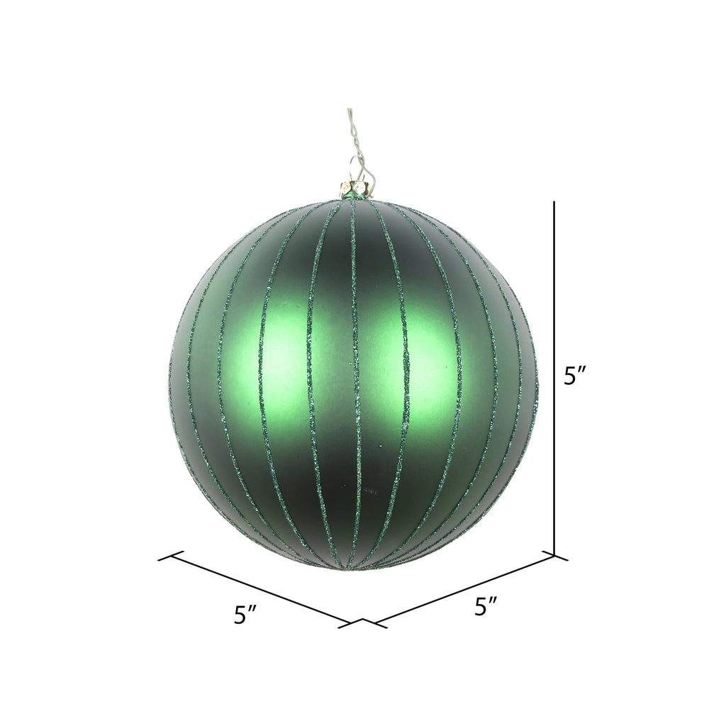 Vickerman 6" Rose Gold Matte Glitter Ball Christmas Ornament, 2 pieces per bag