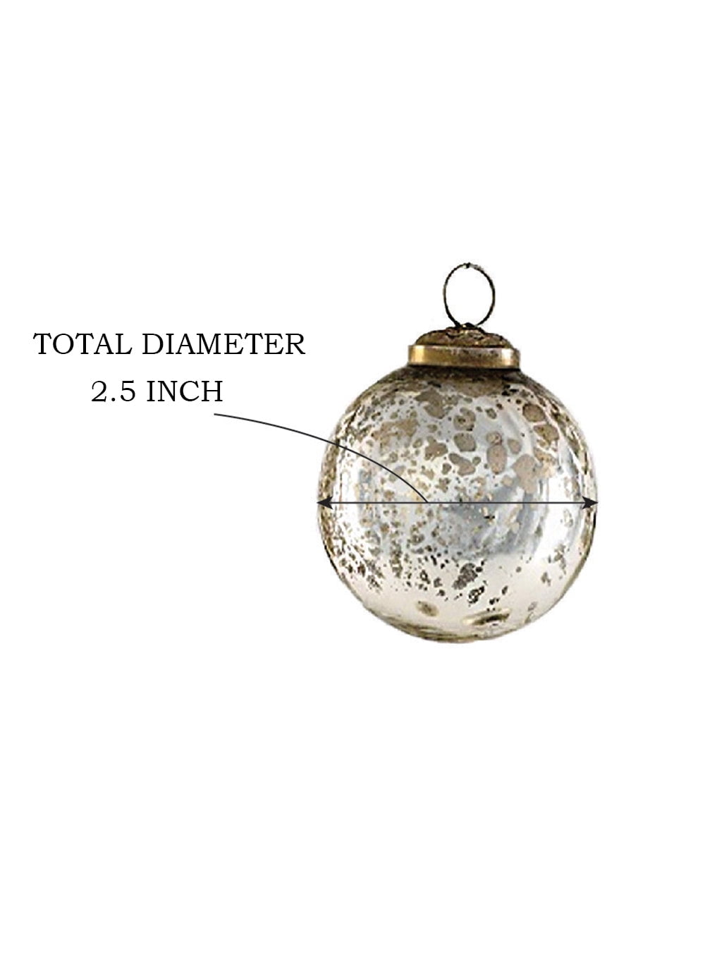 Serene Spaces Living Vintage Style Gold, Blue & Silver Glass Ball Ornaments, Set of 12