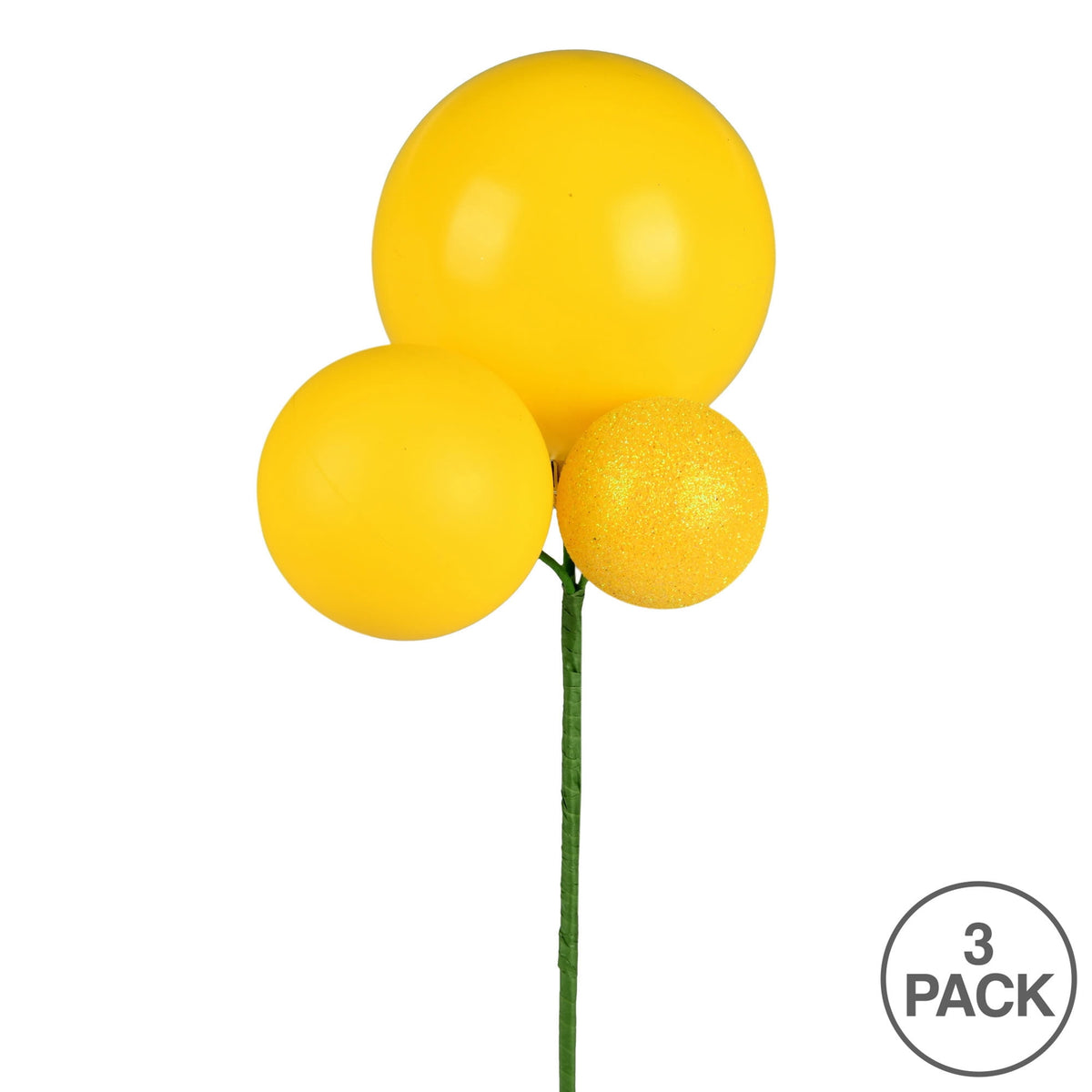 Vickerman 18" Honey Gold Orn Pick 3 per Bag. Features shiny, matte and glitter ornaments.