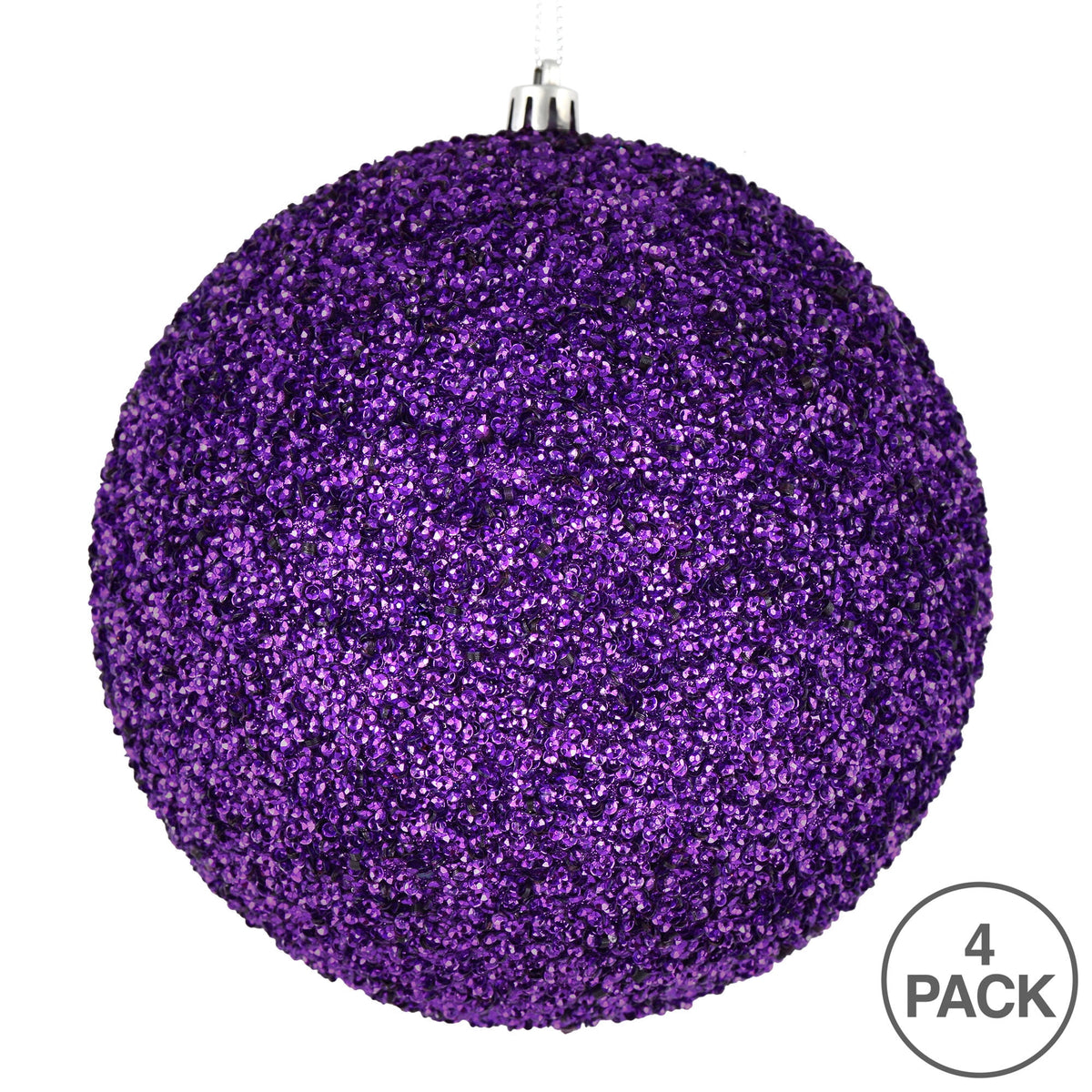Vickerman 6" Turquoise Beaded Ball Ornament, 4 per Bag