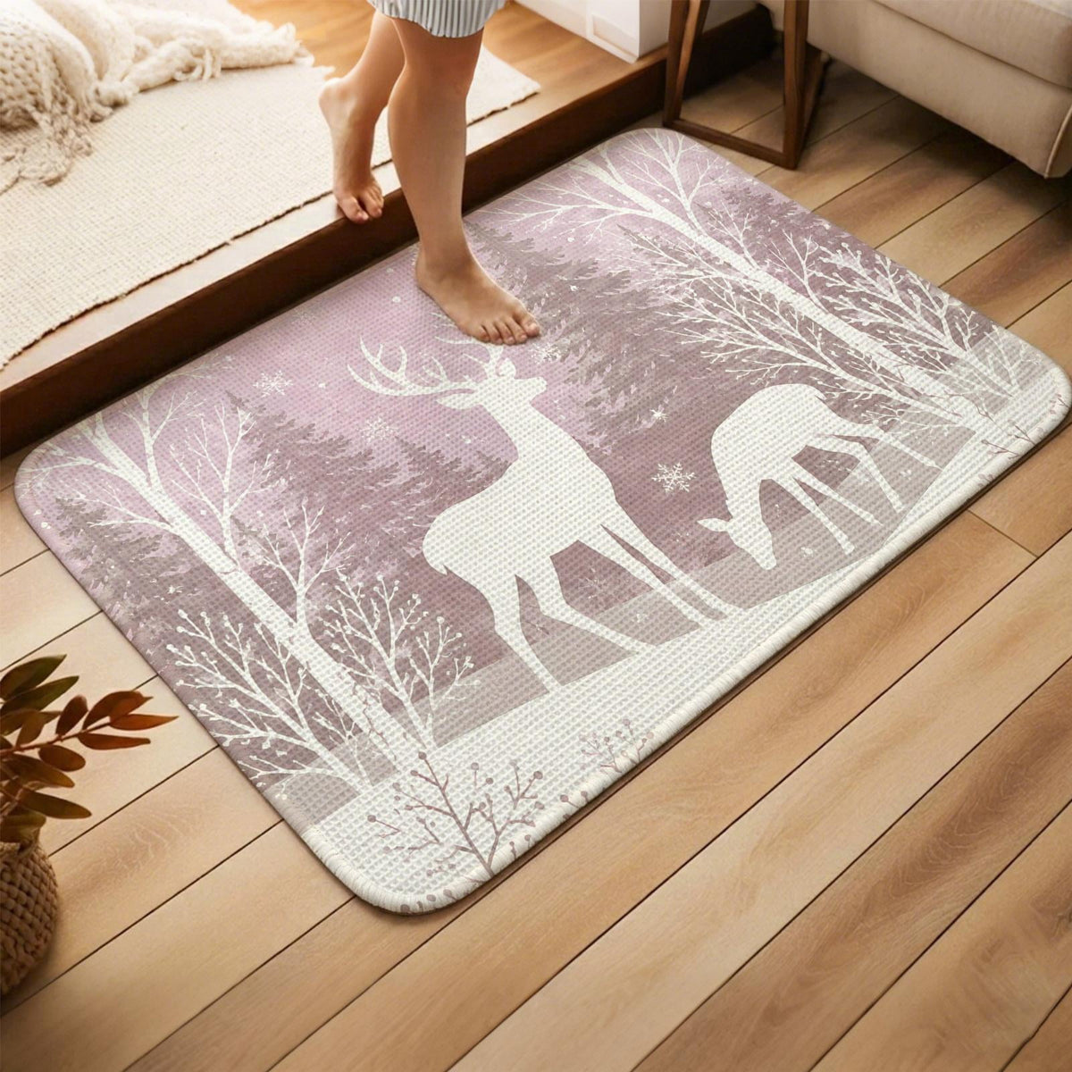 Red Truck Christmas Washable Area Rugs for Living Room Bedroom, Large Non Slip Indoor Floor Carpet Absorbent Xmas Tree Gnomes Navy Blue Snowflake Door Mat Rugs for Bathroom Entryway 63"x90.6"