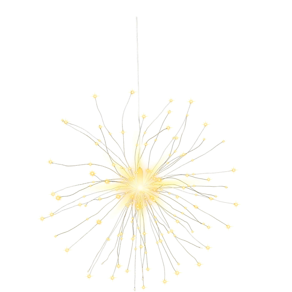 Indoor/Outdoor 6-Count LED 8-Function Starburst Christmas String Lights, Warm White, Transparent Wire, 7.5', by Holiday Time