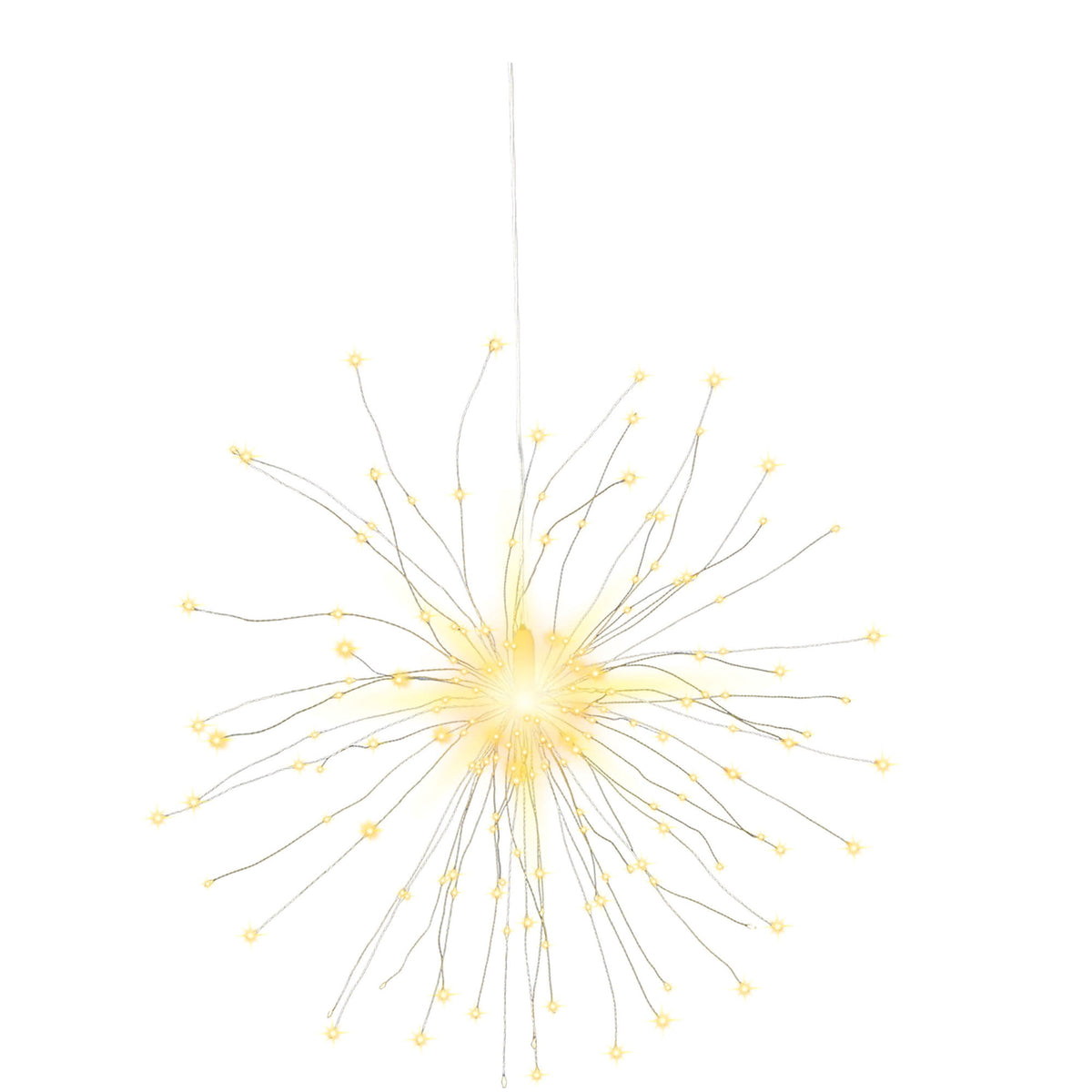 Indoor/Outdoor 6-Count LED 8-Function Starburst Christmas String Lights, Warm White, Transparent Wire, 7.5', by Holiday Time