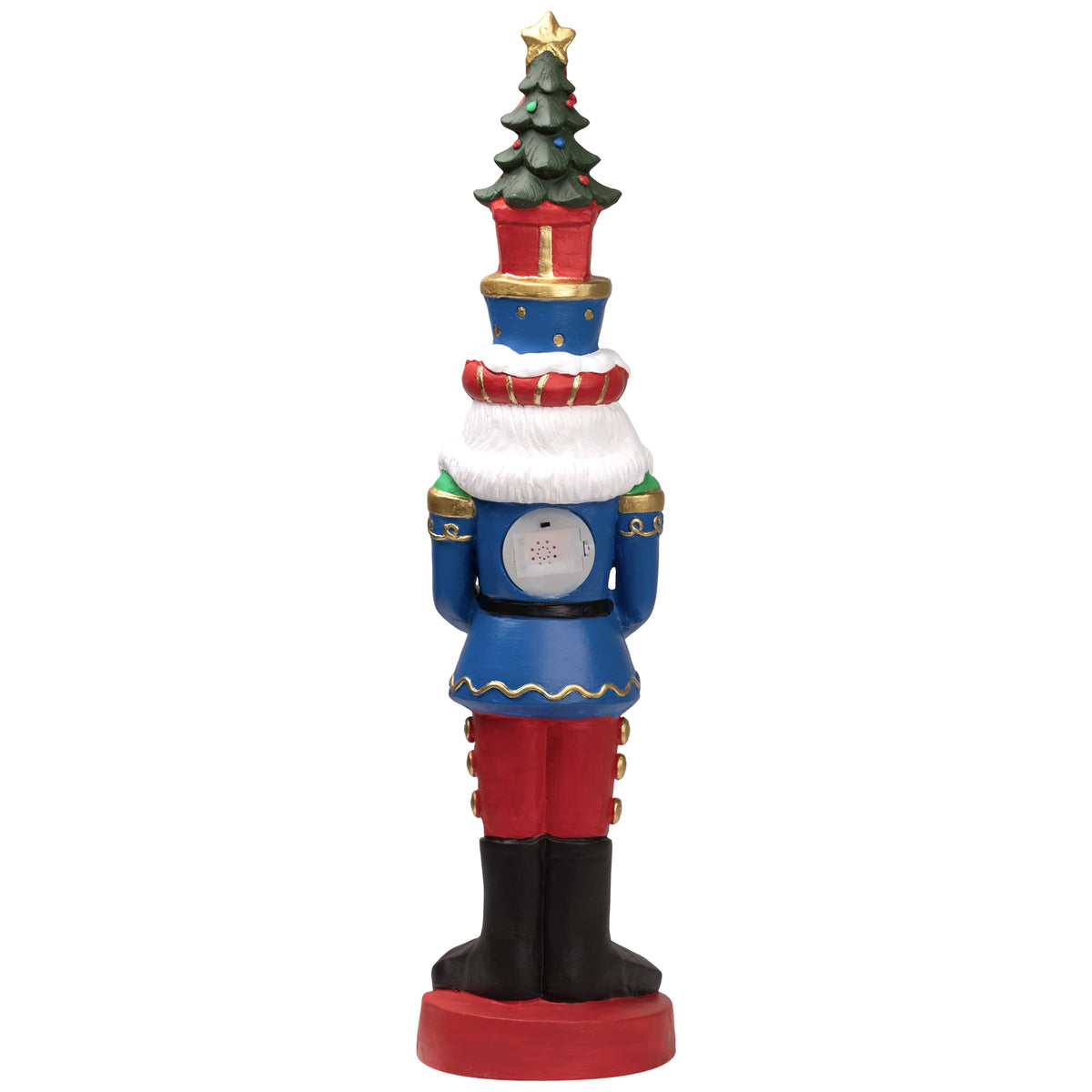 LED Lighted Nutcracker Soldier with Christmas Tree - 29" - Blue and Red