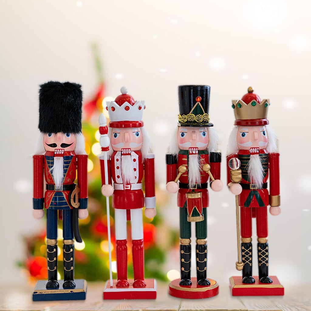 Tachiuwa 5 Pieces Nutcracker Figurines, Wooden Nutcracker Christmas Decor, Traditional Christmas Nutcracker for Festival Shelf