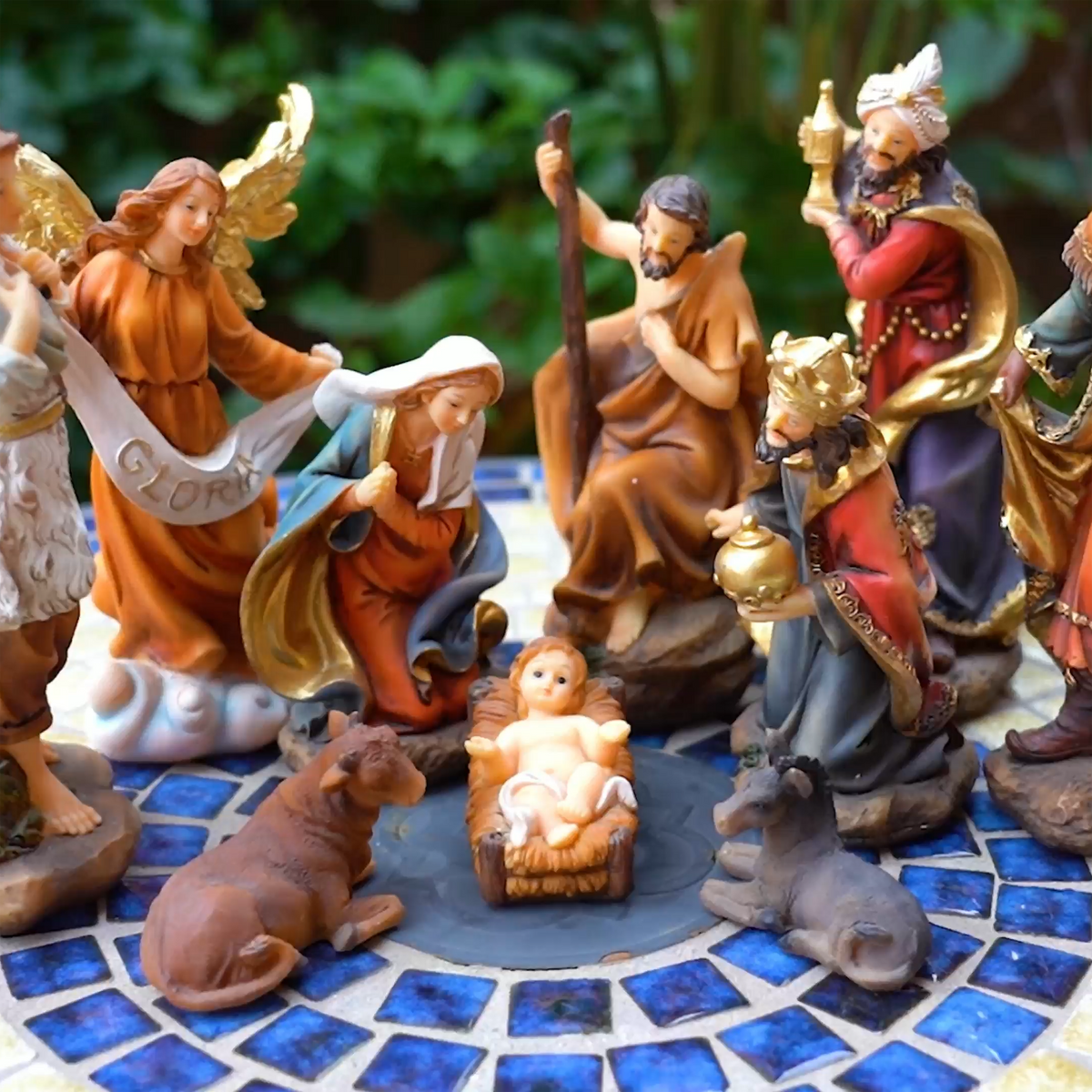 Nativity Set Scene Christmas Ornament Indoor Gift 11 Piece 8''