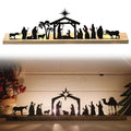 ADruer Nativity Sets for Christmas Indoor Decor Black Metal Nativity Scene with Wooden Base Little People Nativity Set for Christmas Winter Holiday Table Decor