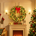 Alden Design 48in Pre-lit Fir Christmas Wreath for Door with 200 LED Lights & 720 Tips, Green