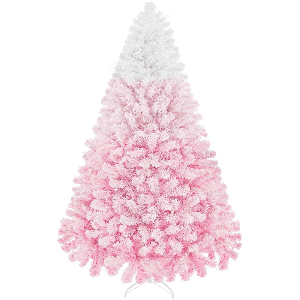 Alden Design 4.5 ft Pre-lit Flocked Christmas Tree with Warm Lights, Frosted White