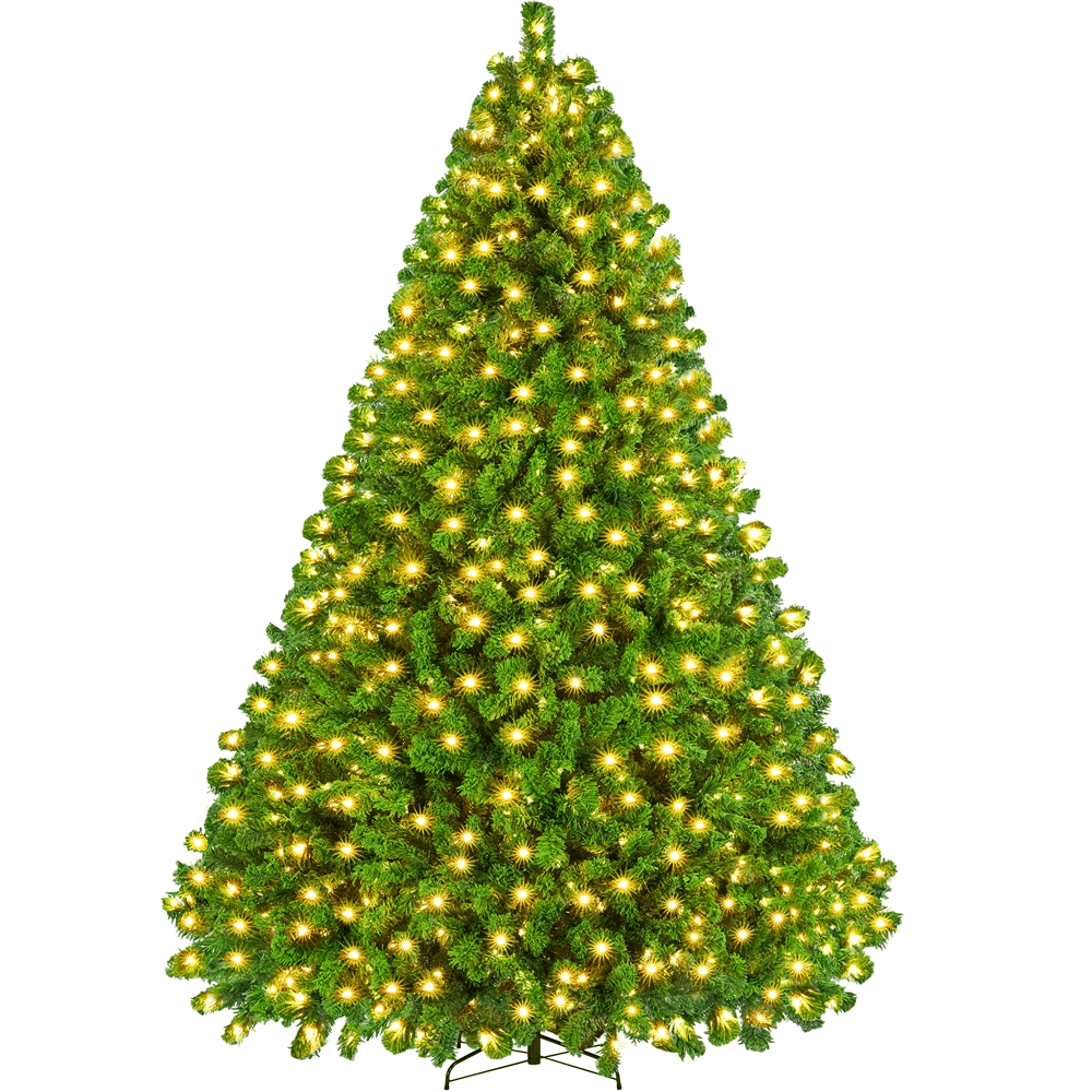 Alden Design 4.5 ft Pre-lit Flocked Christmas Tree with Warm Lights, Frosted White