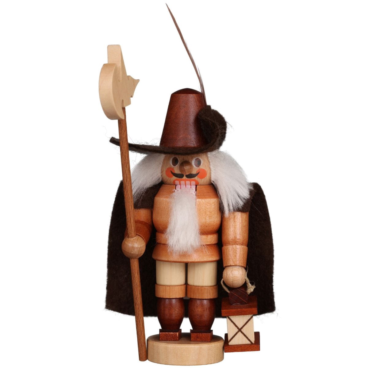 Alexander Taron 4.75" Brown, Black, and Gray Night Watchman Christmas Mini Nutcracker